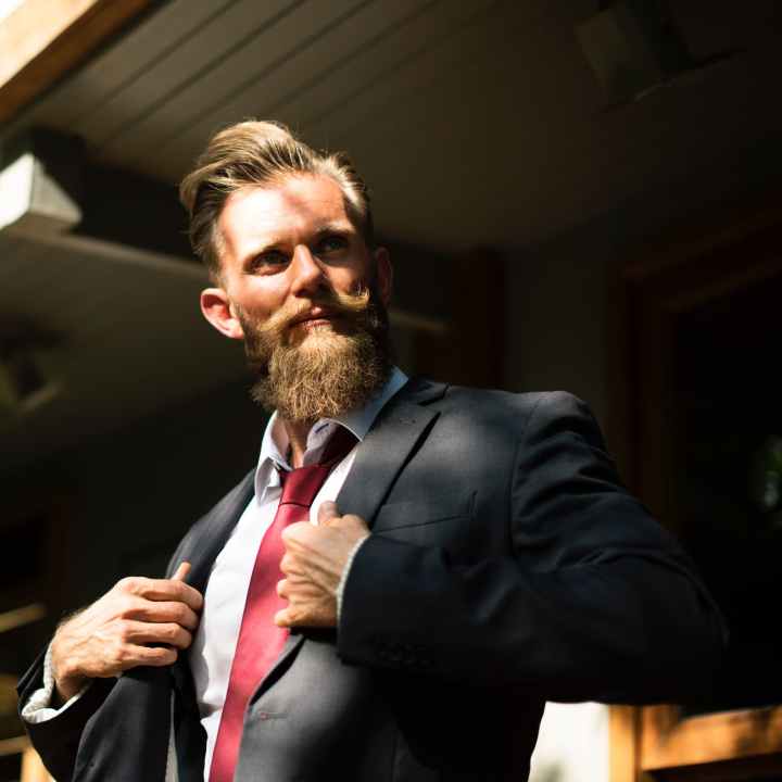 adult beard businessman confidence