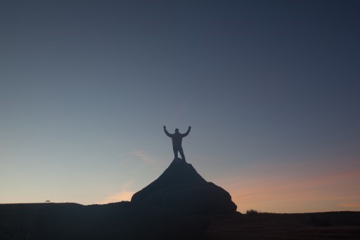 King of the hill in Arizona sunset